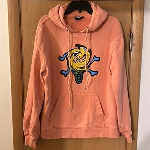 IceCream Men’s Swirl Hoodie Hooded Sweatshirt Peach Size Large